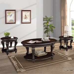 Living Room Coffee Table Set, Coffee Table & Two End Side Table 3-Piece Set for Office, Living Room, Apartment, Small Space, Easy Assembly, Espresso - 1 of 1