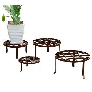 SPI Home Round Nested Plant Stands Set – 12" Cast Iron Decorative Indoor/Outdoor Display Accent, Set of 4 - 1 of 4