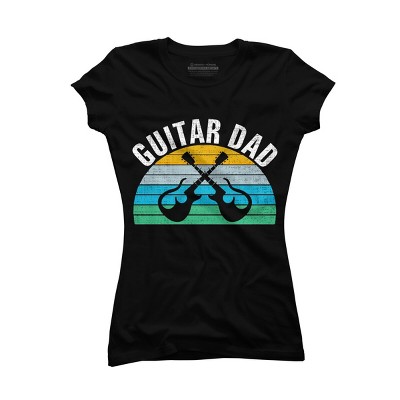 Junior's Design By Humans Retro Dueling Electric Guitar Dad By DragonTee T-Shirt