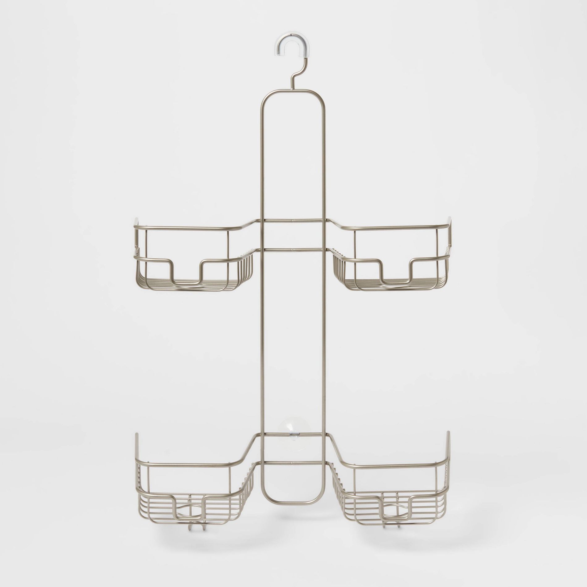 Hose Round Wire Shower Caddy Silver - Threshold™: Steel Hanging Organizer, Rust-Resistant with Suction Cups