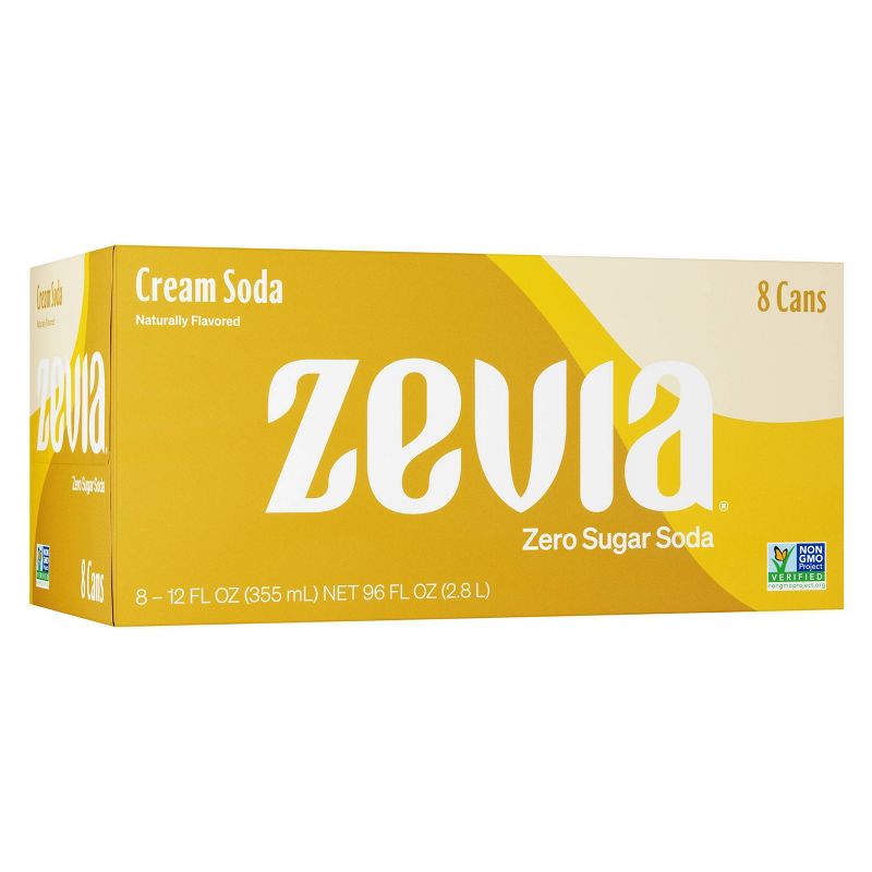 Zevia Cream Soda Zero Calorie Soda - 8pk/12 fl oz Cans, 1 of 7
