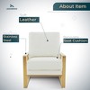 LeisureMod Jefferson Accent Arm Chair Upholstered in Faux Leather with Gold Stainless Steel Frame - 4 of 4