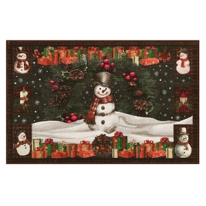 COZONY Christmas Snowman Area Rug, Washable Non-Slip Low Pile Throw Carpet, Soft Holiday Floor Mat for Living Room, Bedroom, Christmas Decorations - 1 of 4