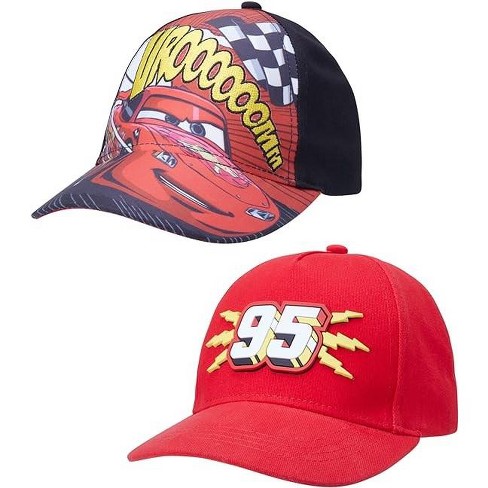 Lightning Mcqueen Boys 2 Pack Baseball Hat, Cars Kids Hat For