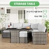 7 Piece Outdoor Sectional Sofa with Dining Table,Outdoor Sectional Dining Table Set,PE Rattan Outdoor Furniture with Dining Table with Ottoman - 4 of 4