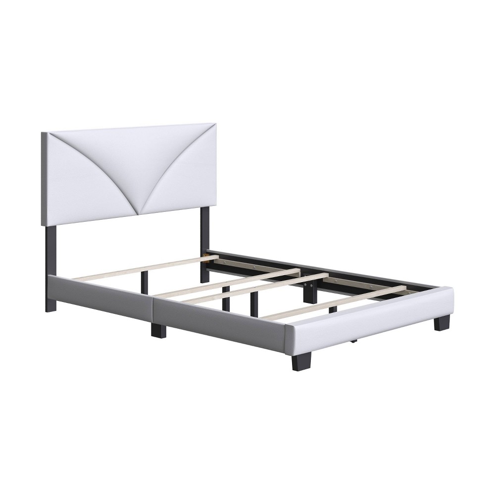 Photos - Wardrobe Twin Cornerstone Faux Leather Upholstered Bed Frame White - Boyd Sleep Eco