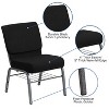 Flash Furniture HERCULES™ Series Auditorium Chair - Chair with Storage - 21inch Wide Seat - Black Fabric/Silver Vein Frame - 3 of 4