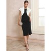 INSPIRE CHIC Women's Formal 3D Flower Collared Cap Sleeve Wedding Guest Bolero Crop Shrug - 3 of 4