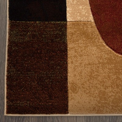 Handmade Brown and Green Geometric Tufted Rectangular Rug 5' x 7'
