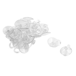 Unique Bargains Bathroom Coat Cloth Towels Caps Wall Suction Cup Hooks 1" Dia Clear 22 Pcs - 1 of 3