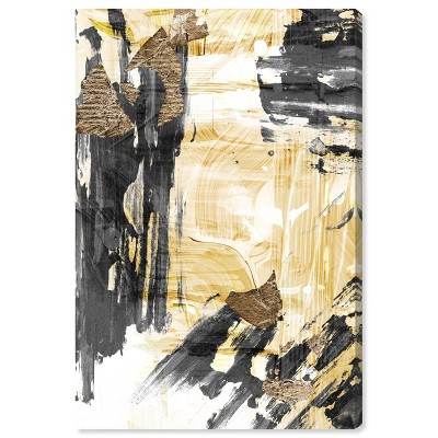 15" x 10" Dias De Amarillo Abstract Unframed Canvas Wall Art in Black - Oliver Gal