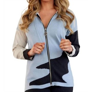 Women's Color Block Zip Hoodie - ANGEL - 1 of 2