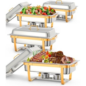 Chafing Dish Buffet Set, 8QT Rectangle Chafing Dishes for Buffet w/Lid Holder, Stainless Steel Chafer Food Warmers for Party Banquet Wedding - 1 of 4