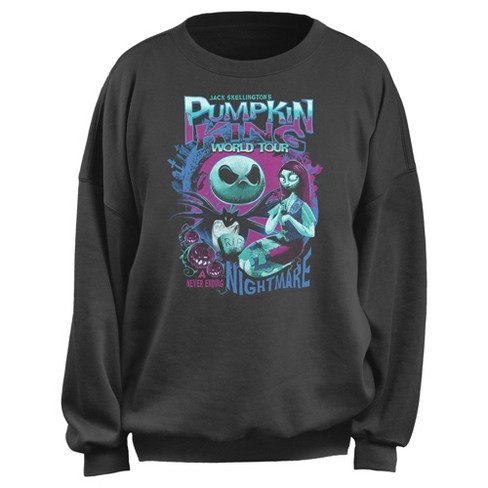 Junior s The Nightmare Before Christmas Jack s Pumpkin King World Tour Sweatshirt Charcoal Small Target