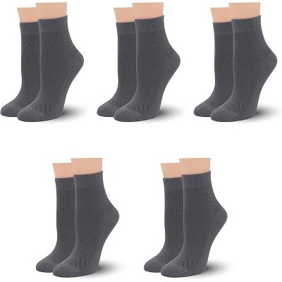 SERISIMPLE Women Thin Viscose Bamboo Above Ankle Sock Breathable Lightweight Classic Crew Casual 5 Pairs