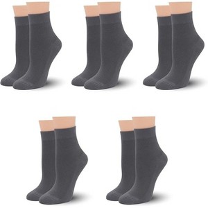 SERISIMPLE Women Thin Viscose Bamboo Above Ankle Sock Breathable Lightweight Classic Crew Casual 5 Pairs - 1 of 4