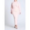 ELOQUII Women's Plus Size Button Detail Ribbed Sweater - 4 of 4