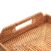 BRINJOY Rectangular Rattan Tray with Handle - 17x11.4x1.8 inch Woven Basket Tray for Coffee Table, Dining Room & Bathroom Organization - 3 of 4