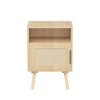 PAGED 23.23"H Night Stand Modern Bedside Table Wooden Nightstand with Storage Drawer and Open Shelf for Bedroom - 3 of 4