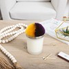 Pavilion Gift Company - Blank - Purple & Yellow - 5.5 oz - 100% Soy Wax Candle with Pom Pom Lid Scent: Tranquility - Flame Candles - 2 of 4