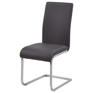 Best Master Furniture,Alison Faux Leather Chrome Dining Side Chair in Gray (Set of 2) - 1 of 2