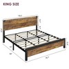 Full/Queen/King Size Bed Frame with Wood Headboard, Platform with Under Bed Storage or 4 Drawers Storage - 3 of 4