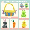 Joyfy 7 Pcs Easter Basket Stuffed Plush Playset for Easter Party Favor, Easter Eggs Hunt, Basket Stuffers Fillers, Party Supplies Decorations - 4 of 4