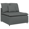 vidaXL Modular Sofa with Footstool/Cushions - 118" x 79" Dark Gray Fabric Upholstery, Metal Frame, Modern Design for Living Room, Lounge, Office - 3 of 4
