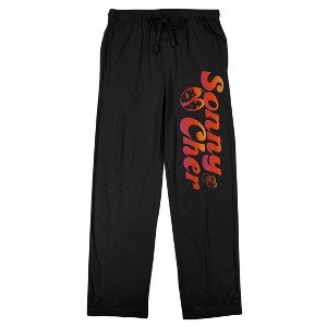 Sonny & Cher Red Names Men's Black Sleep Pajama Pants - 1 of 4