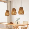 VYNXARIA 7 - Inch Set of 3 Rustic Hemp Rope Ceiling Lights, Handcrafted Farmhouse Adjustable Pendant Lamps - 4 of 4