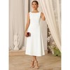 INSPIRE CHIC Women's Formal Sleeveless Ruched High Waist A-Line Work Dresses - 3 of 4