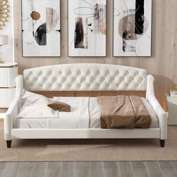 Full Size Luxury Upholstered Daybed, Button Tufted Platform Bed-ModernLuxe
