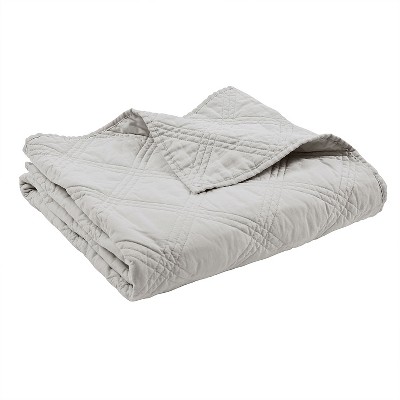 Levtex Histoire Quilted Throw Grey,Ivory 