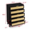 ALEXOUN 5 Drawers Dresser for Bedroom,Farmhouse Rattan Dresser of Drawers for Closet Storage,for Bedroom,Living Room,Hallway and Entryway - 3 of 4