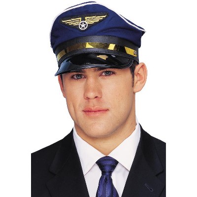  Captain Pilot Hat - Captain Pilot Hat In Dark Blue With Golden  Emblem For Costume : Clothing, Shoes & Jewelry