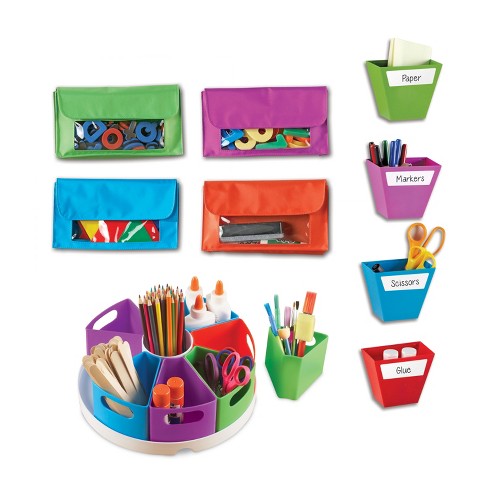 Learning Resources Create-a-Space Storage Center, 10 Piece set - Desk  Organizer for Kids, Art Organizer for Kids, Crayon Organizer, Homeschool