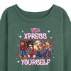 Women's - Bratz - Xpress Yourself Lightweight French Terry Wide Neck Long Sleeve Shirt - 2 of 4