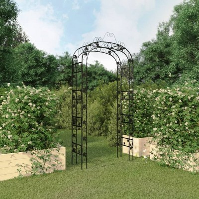 vidaXL Garden Arch Black 45.7"x17.7"x94.5" Steel