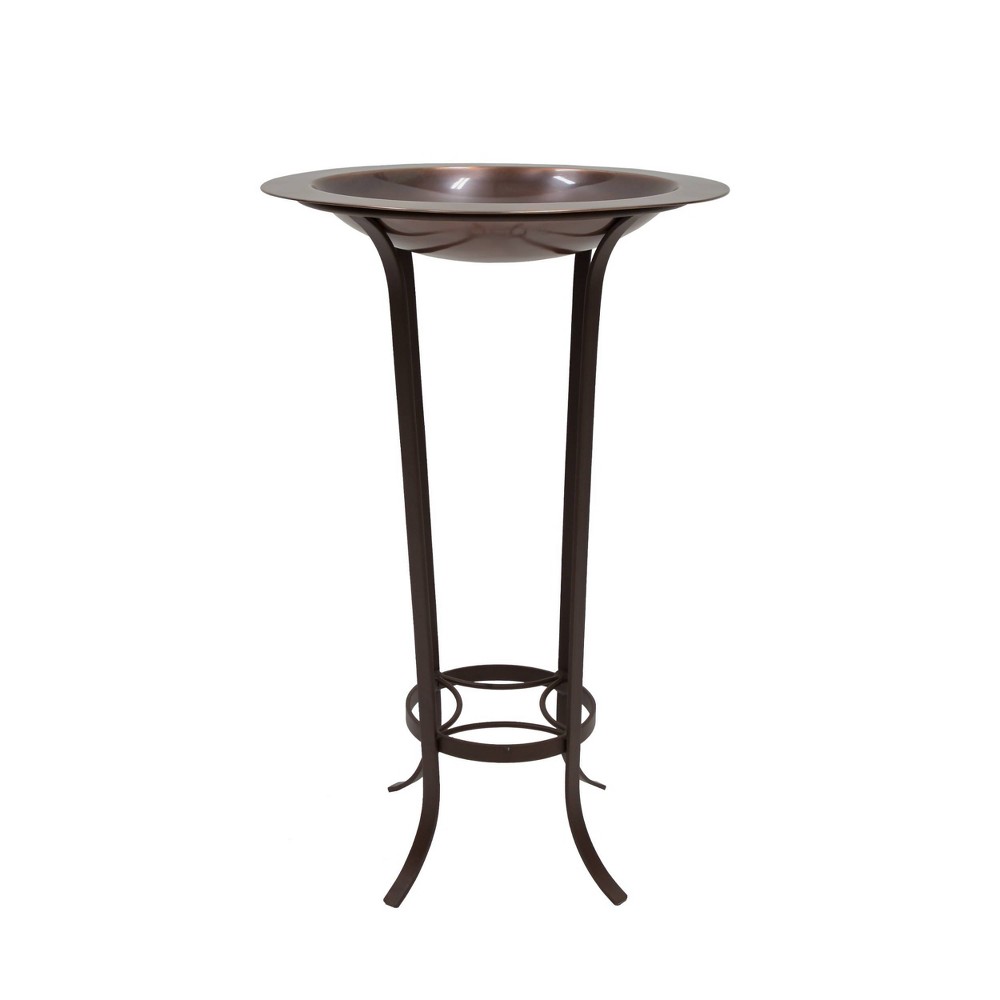 Photos - Other Decoration Achla Designs 28.5" Antique Copper Bird Bath with Roman Bronze Stand: Shallow Bowl, Wrought Iron Stand