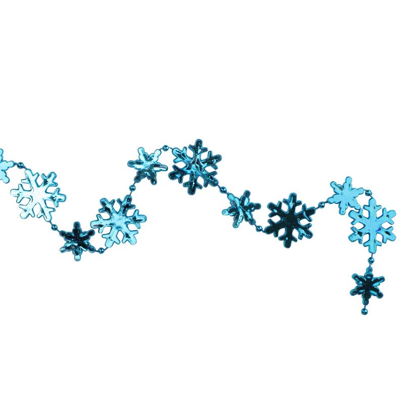Northlight 8' x 1" Shiny Blue Snowflakes Beaded Christmas Garland, 2 of 4