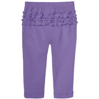 City Threads USA-Made Baby Ruffle Butt Soft Cotton Leggings | Deep Purple -  4T