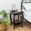 Tangkula Accent Side Table Sofa End Table Nightstand Coffee Table w/ Storage Shelf Brown - 3 of 4