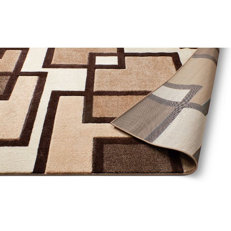 Uptown Squares Modern Geometric Comfy Casual Hand Carved Abstract Boxes Contemporary Thick Soft Plush Area Rug, 5 of 6