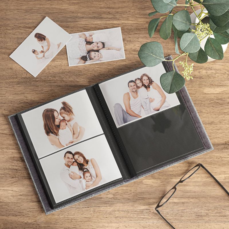 7&#34; x 9&#34; Photo Album with Frame Front Gray 2 Per Page - Threshold&#8482;, 3 of 5