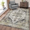 Living Room 8x10 Machine Washable Area Rug Vintage Distressed Carpet Non-Slip Low Pile Indoor - 3 of 4