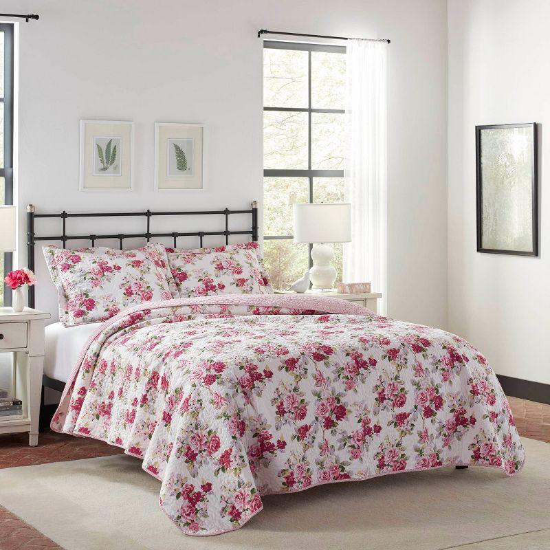  Laura Ashley Lidia Quilt Set Pink, 5 of 10