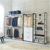 HomeStock Fiona 143 in. W White Freestanding 4 Tower System 8 -Shelf Walk in Wood Closet System with Metal Frame - 4 of 4