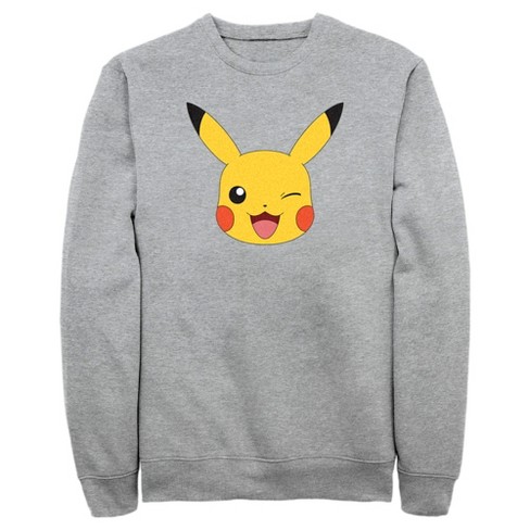 Men's Pokemon Pikachu Wink Face Sweatshirt - Red - Small : Target