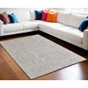 Ivory and Gray Abstract Hand Woven Worn Faded Area Rug - 2 of 4