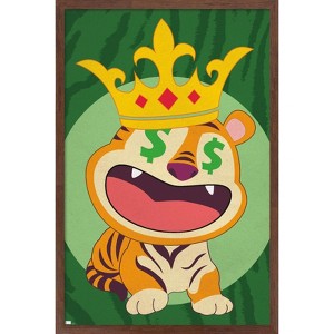 Trends International Tiger with Crown Framed Wall Poster Prints - 1 of 4